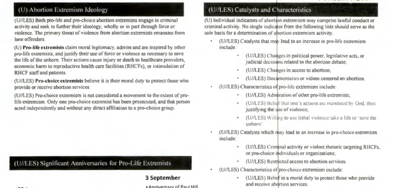 A detail from the FBI’s briefing